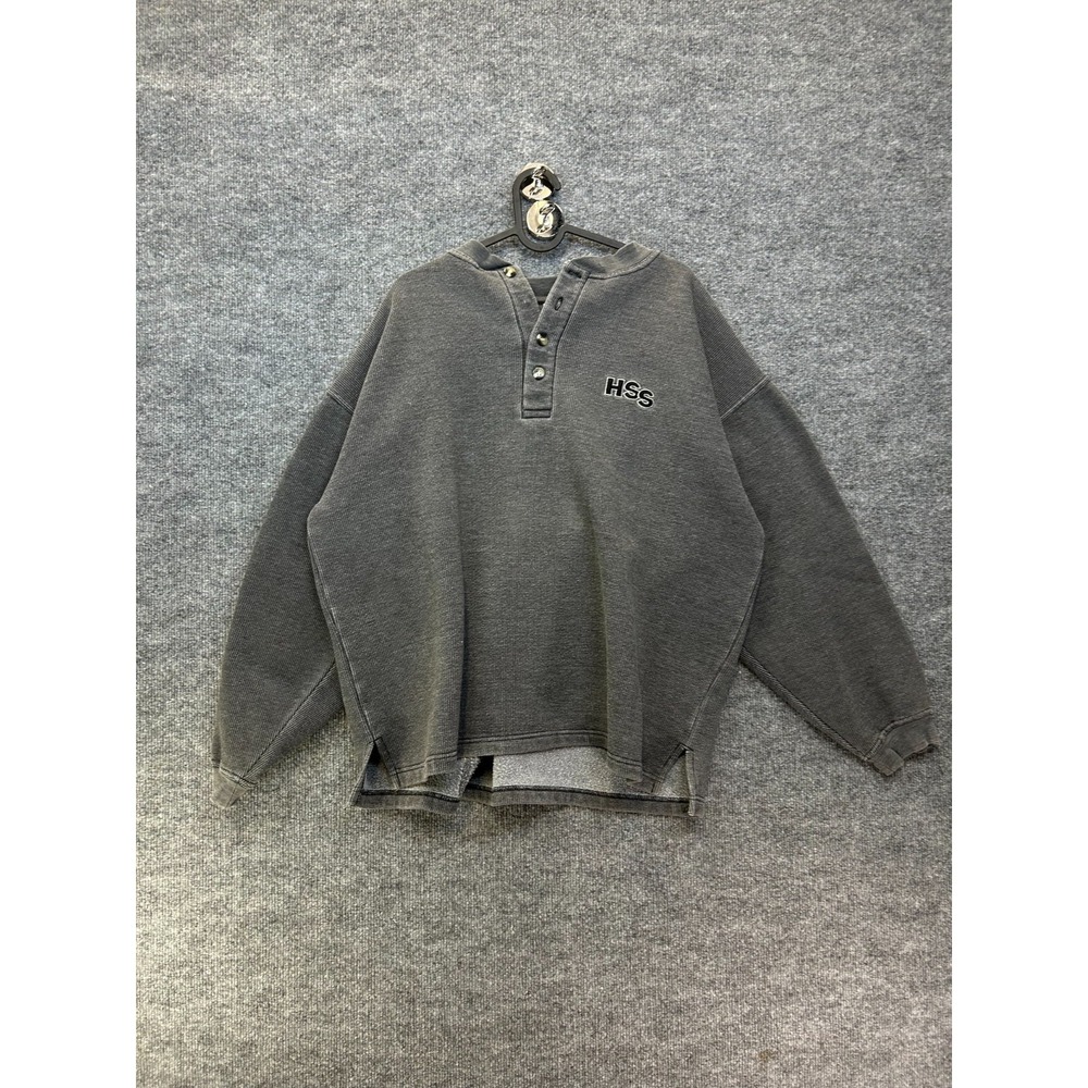 VTG Huntington Surf Sport Henley Sweatshirt Mens Gray Pullover USA Made - XL